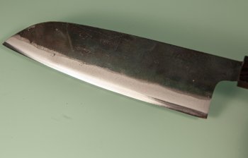 Hatsukokoro Kokugei Blue1 Kurouchi Wa-Santoku 165mm Ebony