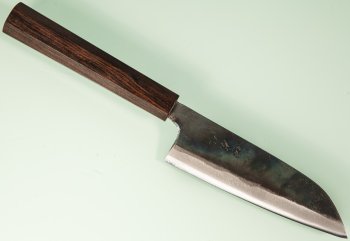 Hatsukokoro Kokugei Blue1 Kurouchi Ko Wa-Santoku 125mm Ebony