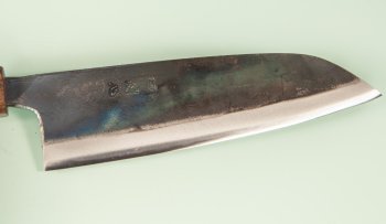 Hatsukokoro Kokugei Blue1 Kurouchi Wa-Santoku 165mm Bubinga