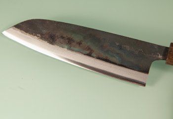 Hatsukokoro Kokugei Blue1 Kurouchi Wa-Santoku 165mm Bubinga