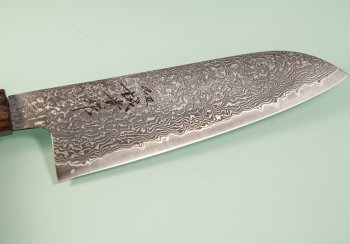 Tanaka Shigeki R2 Suminagashi Wa-Santoku 165mm Mono Bubinga