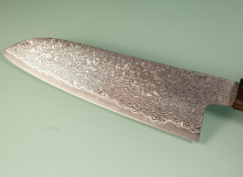 Tanaka Shigeki R2 Suminagashi Wa-Santoku 165mm Mono Bubinga