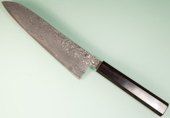 Tanaka Shigeki R2 Suminagashi Wa-Gyuto 180mm Mono Ebony