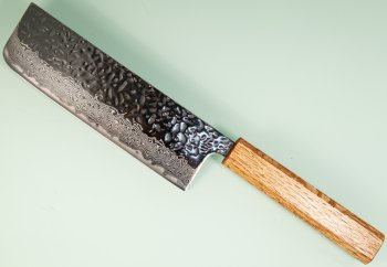 Tsunehisa AUS10 Tsuchime Damascus Wa-Nakiri 165mm Oak