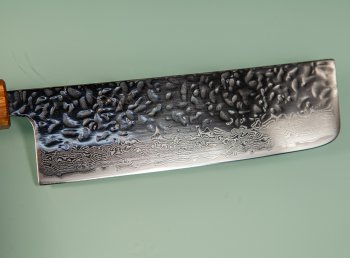 Tsunehisa AUS10 Tsuchime Damascus Wa-Nakiri 165mm Oak