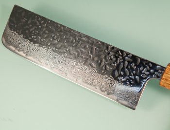 Tsunehisa AUS10 Tsuchime Damascus Wa-Nakiri 165mm Oak