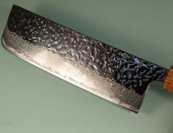 Tsunehisa AUS10 Tsuchime Damascus Wa-Nakiri 165mm Oak