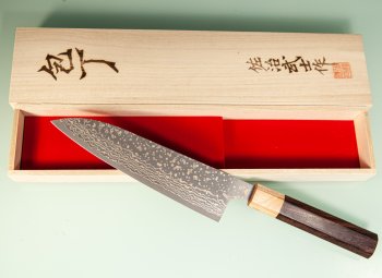 Takeshi Saji VG10 Gold Damascus Wa-Gyuto 180mm