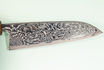 Tsunehisa AUS10 Nami Damascus Wa-Santoku 170mm Oak