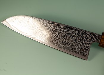 Tsunehisa AUS10 Nami Damascus Wa-Santoku 170mm Oak