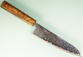 Tsunehisa AUS10 Nami Damascus Wa-Gyuto 185mm Oak