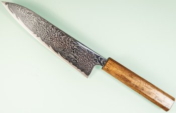 Tsunehisa AUS10 Nami Damascus Wa-Gyuto 185mm Oak