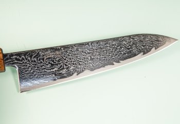 Tsunehisa AUS10 Nami Damascus Wa-Gyuto 185mm Oak