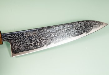 Tsunehisa AUS10 Nami Damascus Wa-Gyuto 185mm Oak