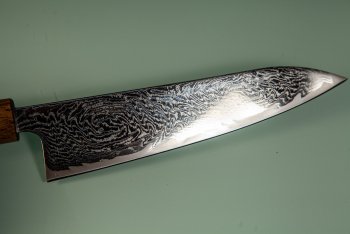 Tsunehisa AUS10 Nami Damascus Wa-Gyuto 185mm Oak