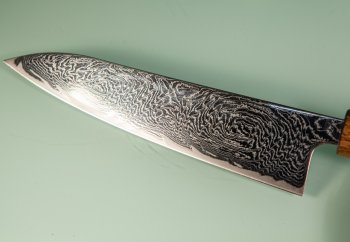 Tsunehisa AUS10 Nami Damascus Wa-Gyuto 185mm Oak