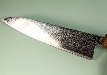 Tsunehisa AUS10 Nami Damascus Wa-Gyuto 185mm Oak