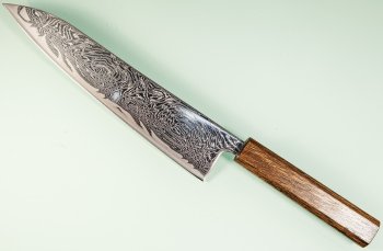 Tsunehisa AUS10 Nami Damascus Wa-Gyuto 215mm Oak