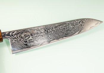 Tsunehisa AUS10 Nami Damascus Wa-Gyuto 215mm Oak