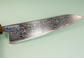 Tsunehisa AUS10 Nami Damascus Wa-Gyuto 215mm Oak