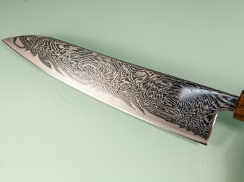 Tsunehisa AUS10 Nami Damascus Wa-Gyuto 215mm Oak