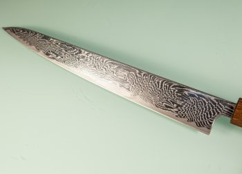 Tsunehisa AUS10 Nami Damascus Wa-Sujihiki 245mm Oak