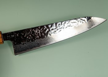 Tsunehisa AUS10 Tsuchime Damascus Wa-Gyuto 185mm Oak