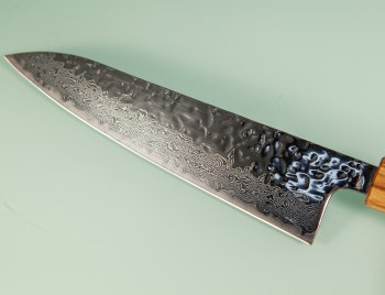 Tsunehisa AUS10 Tsuchime Damascus Wa-Gyuto 185mm Oak