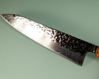 Tsunehisa AUS10 Tsuchime Damascus Wa-Gyuto 185mm Oak