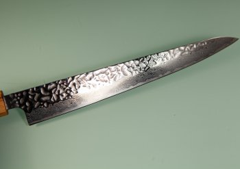 Tsunehisa AUS10 Tsuchime Damascus Wa-Sujihiki 245mm Oak