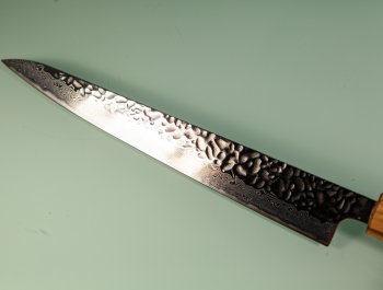 Tsunehisa AUS10 Tsuchime Damascus Wa-Sujihiki 245mm Oak