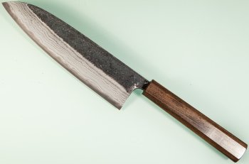 Damastmesser Allzweckmesser Hatsukokoro Kumokage AO2 Kuro Dama Wa-Santoku 185mm Bubinga