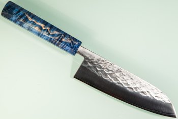 Tadafusa S-43 Wa-Santoku 170mm Hammered SLD blau stabilisiert