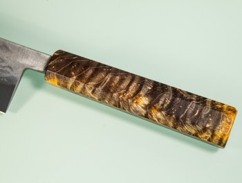 Tadafusa S-43 Wa-Santoku 170mm Hammered SLD gelb stabilisiert