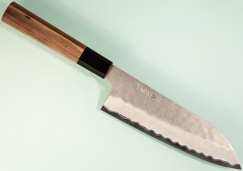 Nigara AS Satin Tsuchime Wa-Santoku 170mm Walnut/Buffalo