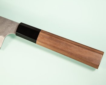 Nigara AS Satin Tsuchime Wa-Santoku 170mm Walnut/Buffalo