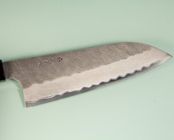 Nigara AS Satin Tsuchime Wa-Santoku 170mm Walnut/Buffalo