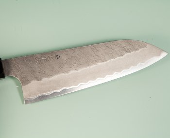 Nigara AS Satin Tsuchime Wa-Santoku 170mm Walnut/Buffalo