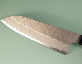 Nigara AS Satin Tsuchime Wa-Santoku 170mm Walnut/Buffalo