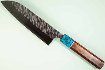 Yu Kurosaki R2 Fujin Turquoise Wa-Santoku 170mm