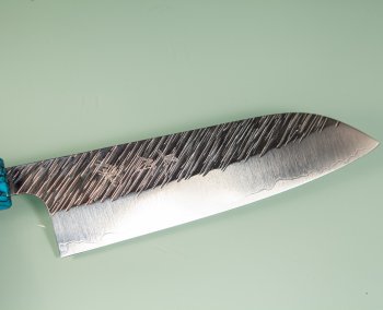 Yu Kurosaki R2 Fujin Turquoise Wa-Santoku 170mm