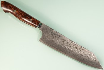 Nigara R2 Anmon Damascus Kiritsuke 200mm Ironwood