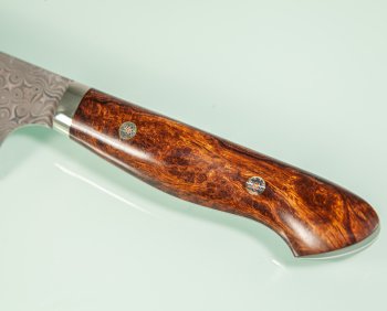 Nigara R2 Anmon Damascus Kiritsuke 200mm Ironwood