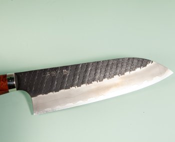 Nigara R2 Kurouchi Tsuchime Santoku 170mm Karin
