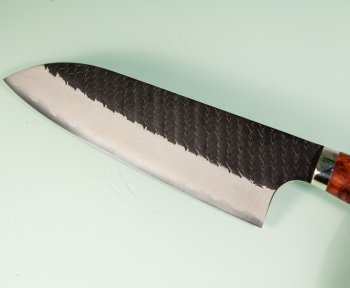 Nigara R2 Kurouchi Tsuchime Santoku 170mm Karin