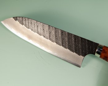 Nigara R2 Kurouchi Tsuchime Santoku 170mm Karin