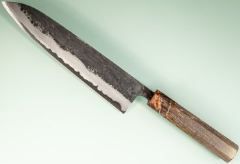 Takeo Murata Aogami 1 Wa-Gyuto 215mm gelb stabilisiert mit Ring