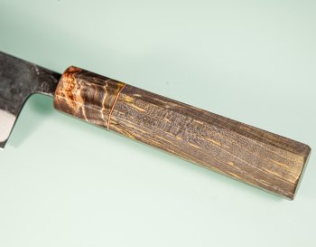 Takeo Murata Aogami 1 Wa-Gyuto 215mm gelb stabilisiert mit Ring