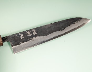 Takeo Murata Aogami 1 Wa-Gyuto 215mm gelb stabilisiert mit Ring