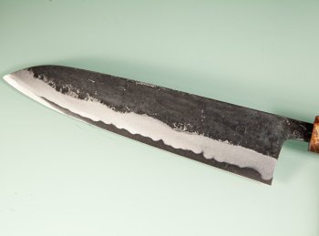 Takeo Murata Aogami 1 Wa-Gyuto 215mm gelb stabilisiert mit Ring
